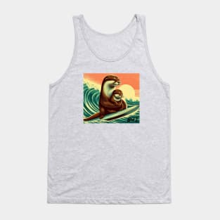 841 with baby pup surfing Tank Top